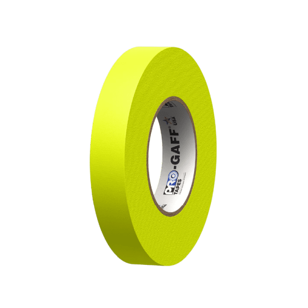 CINTA GAFFER FLUORESCENTE AMARILLO 1" X 46 MTS