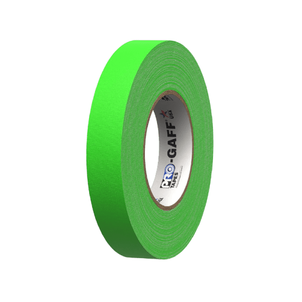 CINTA GAFFER FLUORESCENTE VERDE 1" X 46 MTS